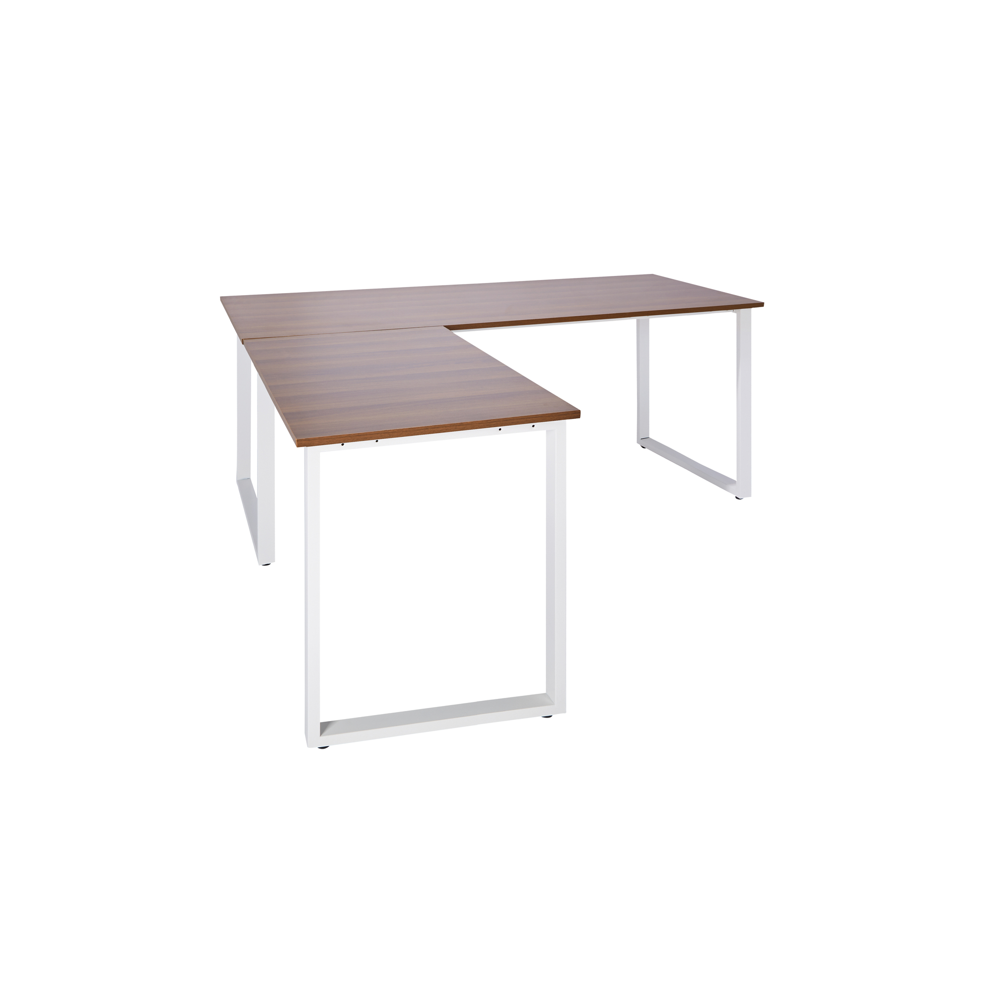 Corner desk wood decor Walnut White 180 x 180 cm 5