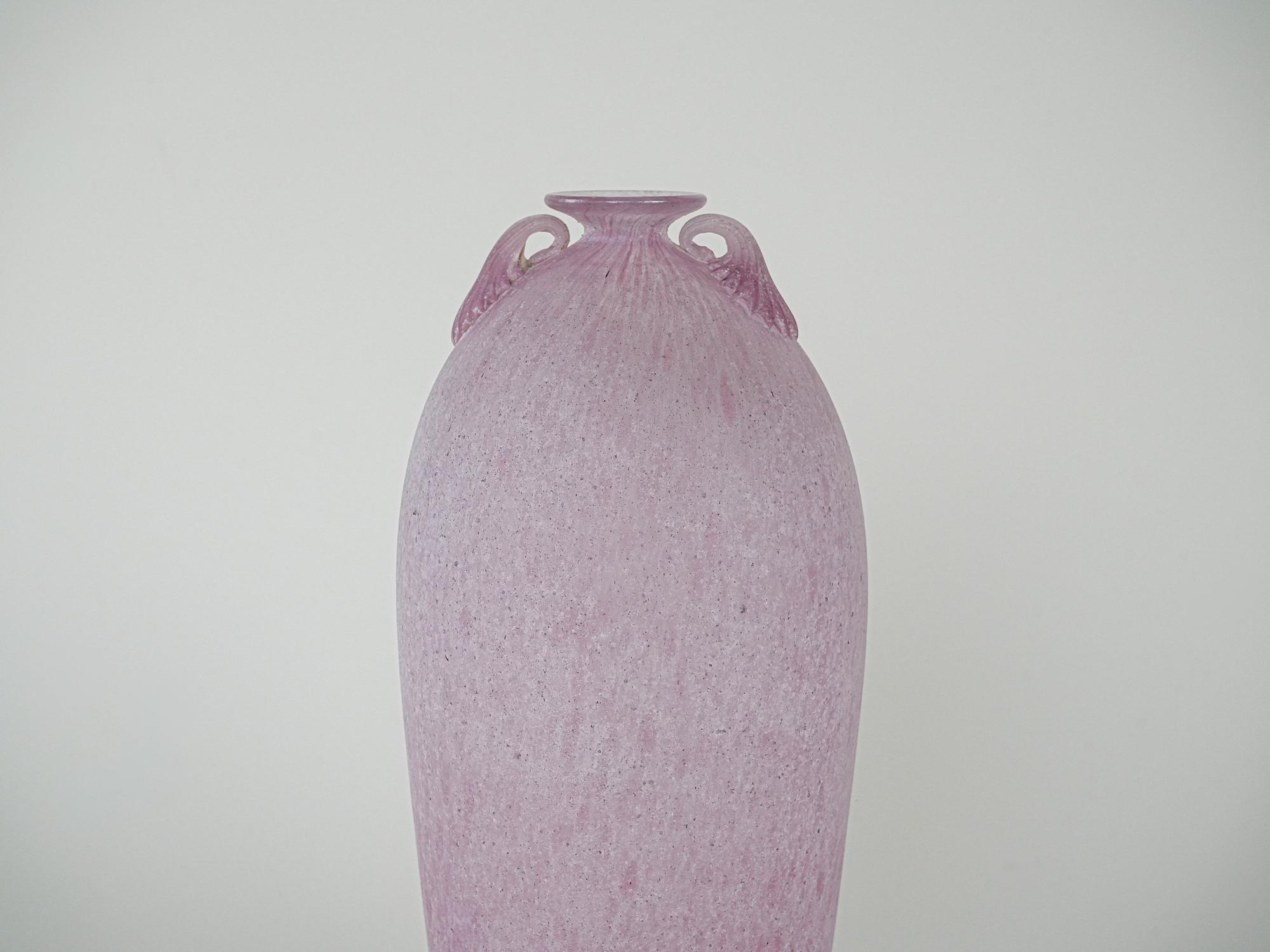 Glasvase Muranoglas Lila 1970er Jahre 3