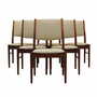 Sechser-Set Mahogany Stühle 1970 Jahre 0