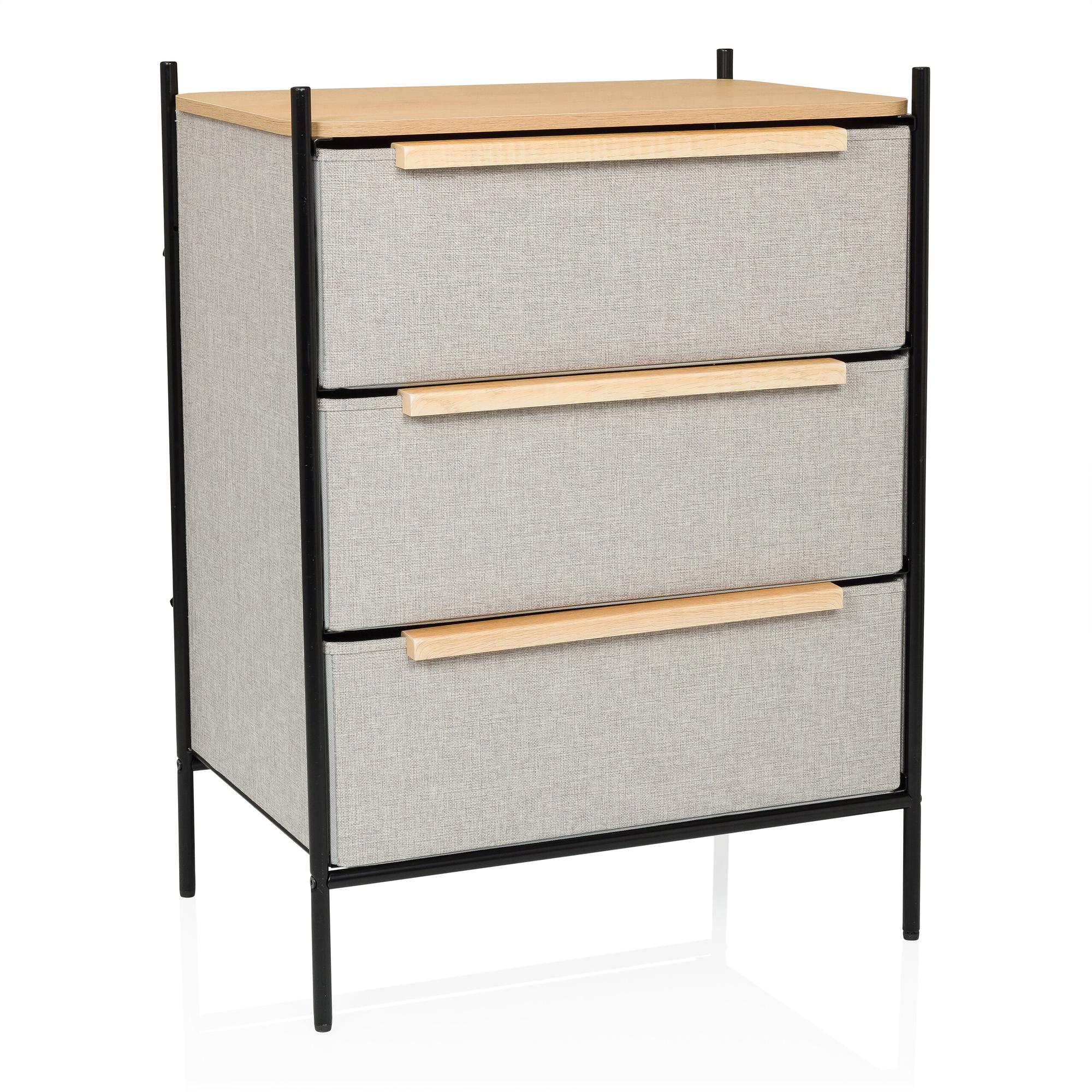 Chest of drawers STUVAR 58x40x79cm 3 drawers taupe hjh LIVING 0