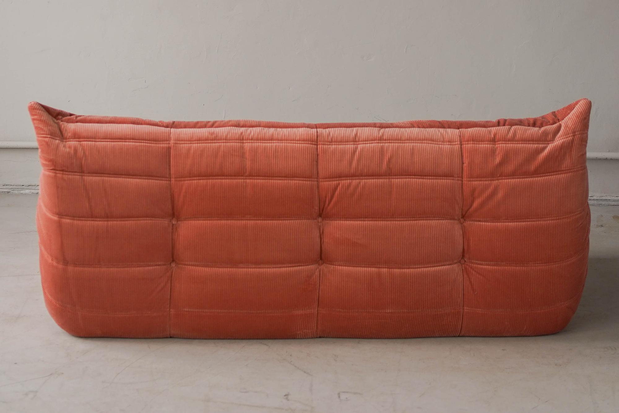 Togo Sofa 3-Seater Cord Coral 4