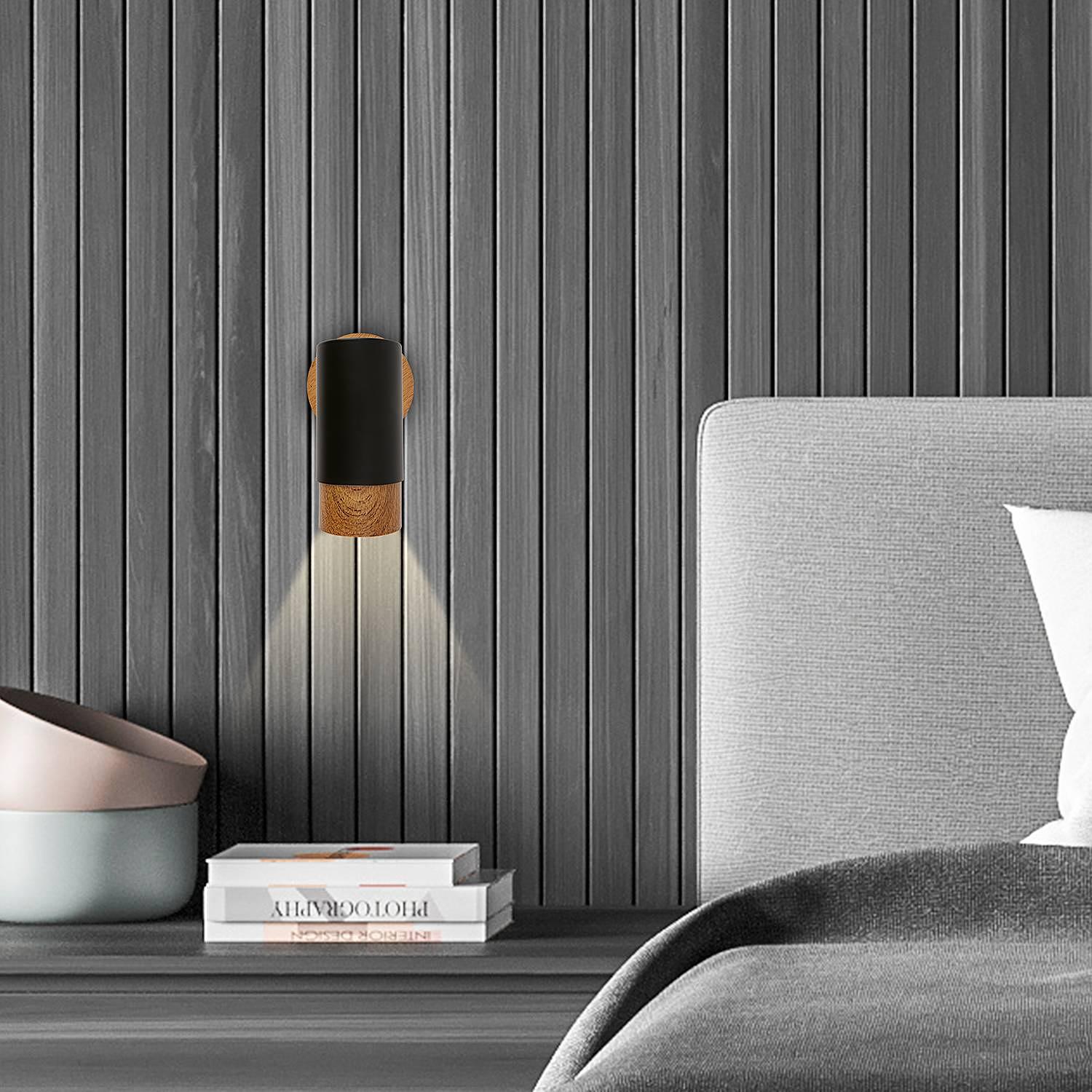 Sayos Wandleuchte Aluminium Schwarz 2