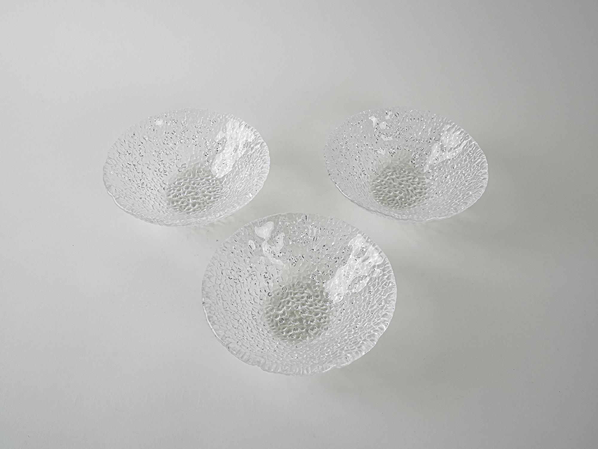 Glass bowls set Transparent 1970s 5