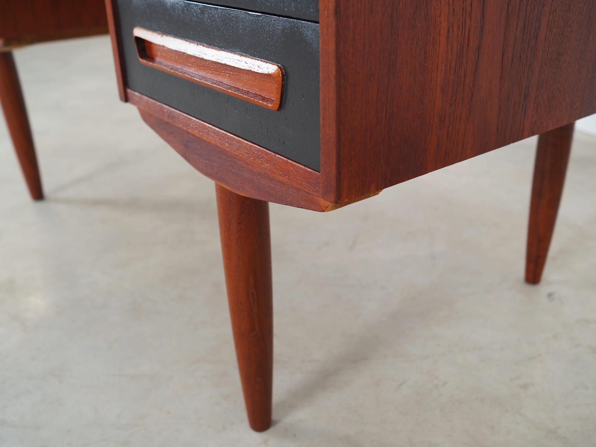 Vintage Desk Teak Wood Brown 1970s 14