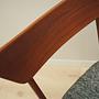 4x Vintage Dining Chair Teak Wood Textile Brown 1970s 11