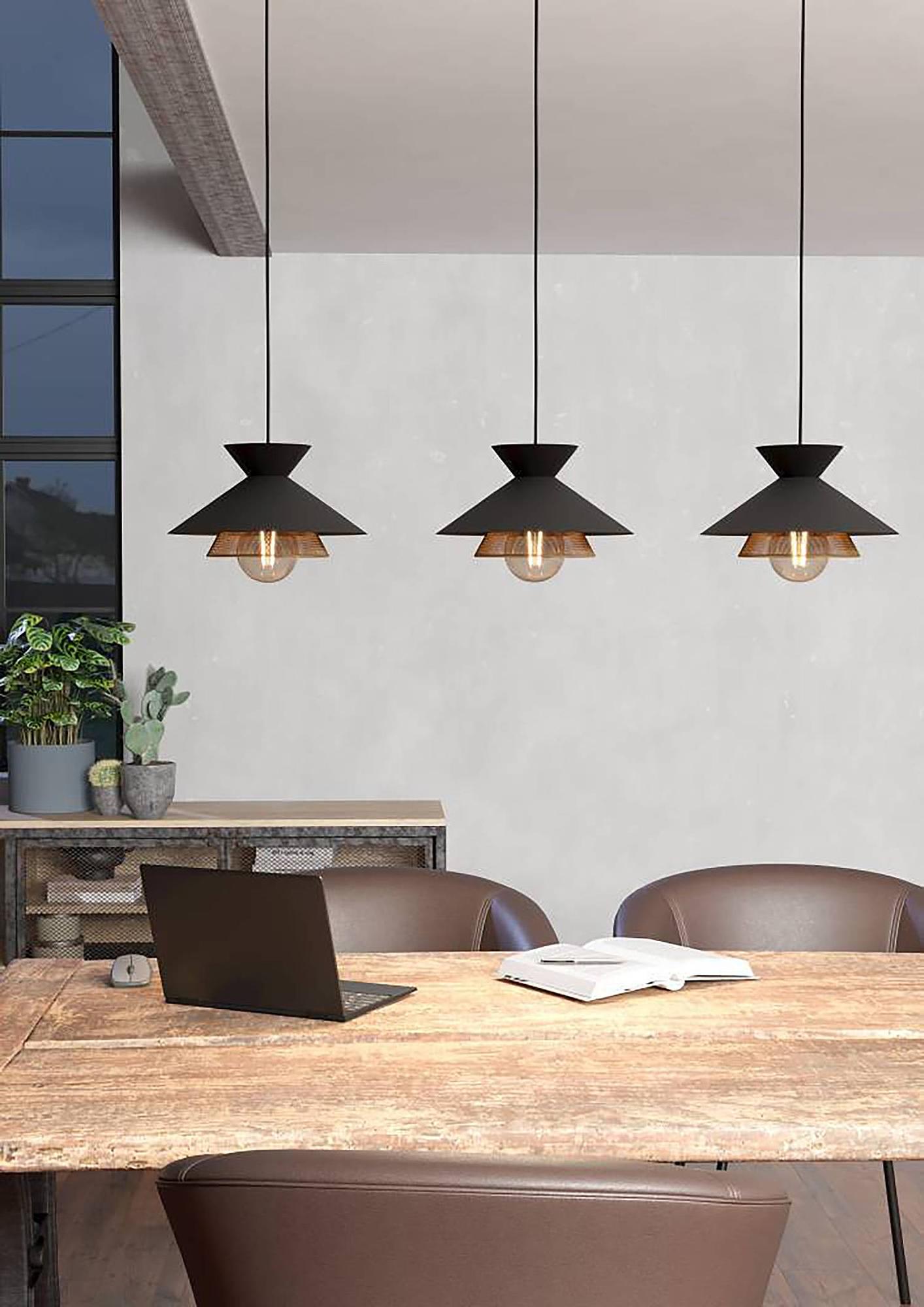Grizedale Pendant Lamp Steel 3-light 1