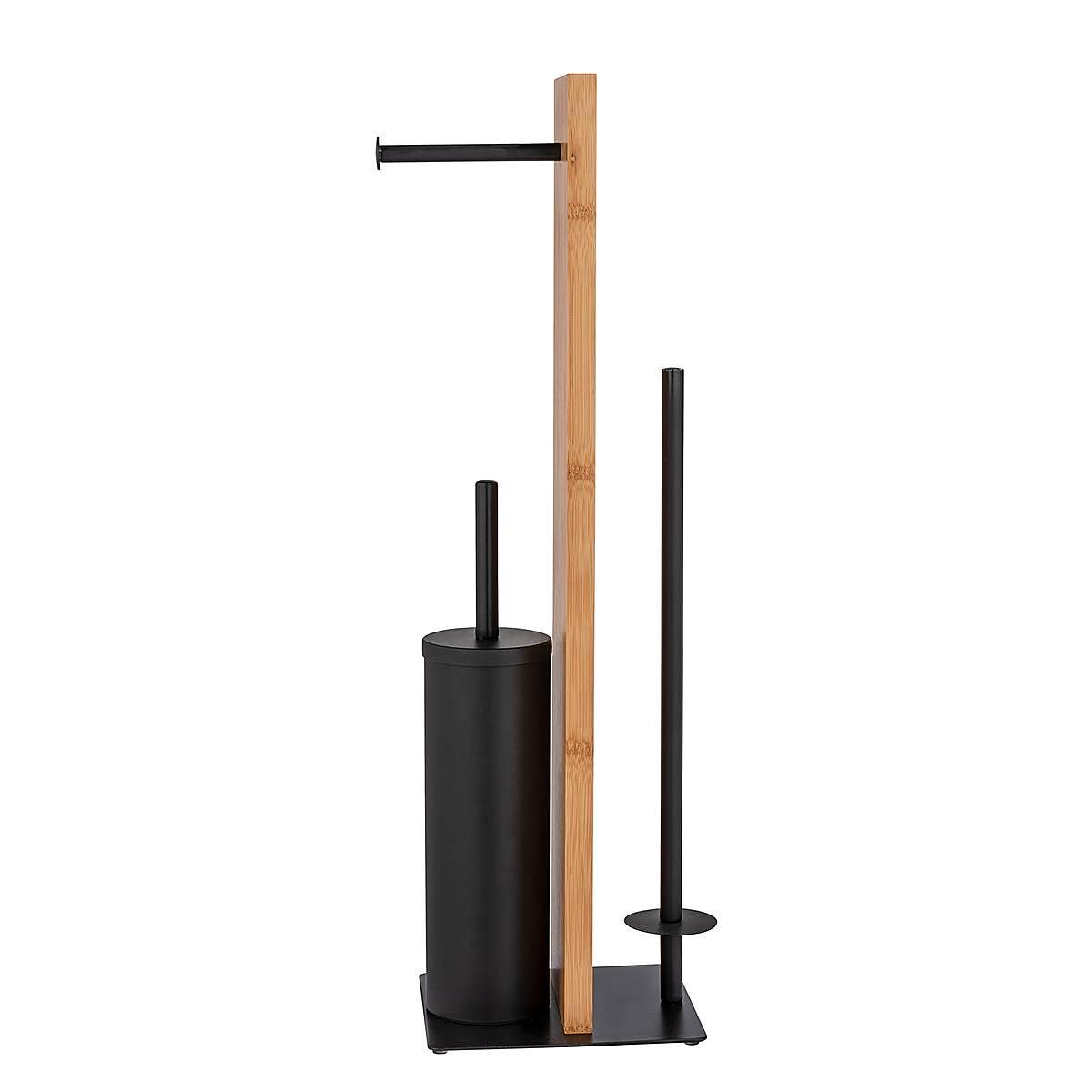 WC-Garnitur Lesina Bambus Stahl Natur Schwarz 2