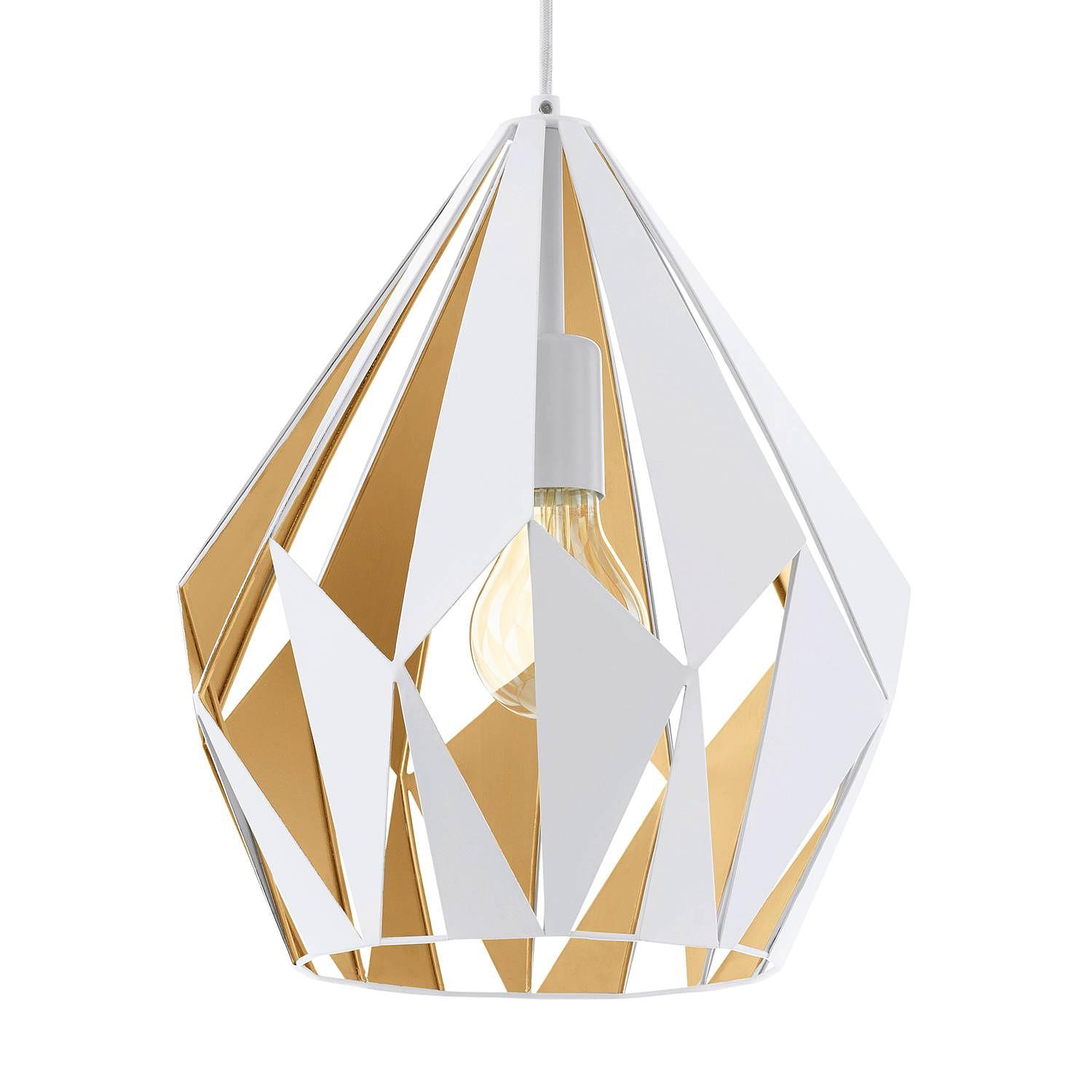 Pendelleuchte Carlton I Stahl Weiß Gold Durchmesser: 31 cm 1