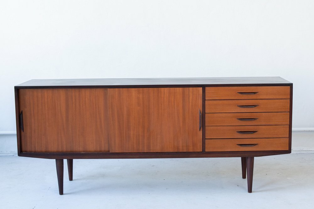 Vintage Otto Wagner Sideboard Teakholz Braun 1