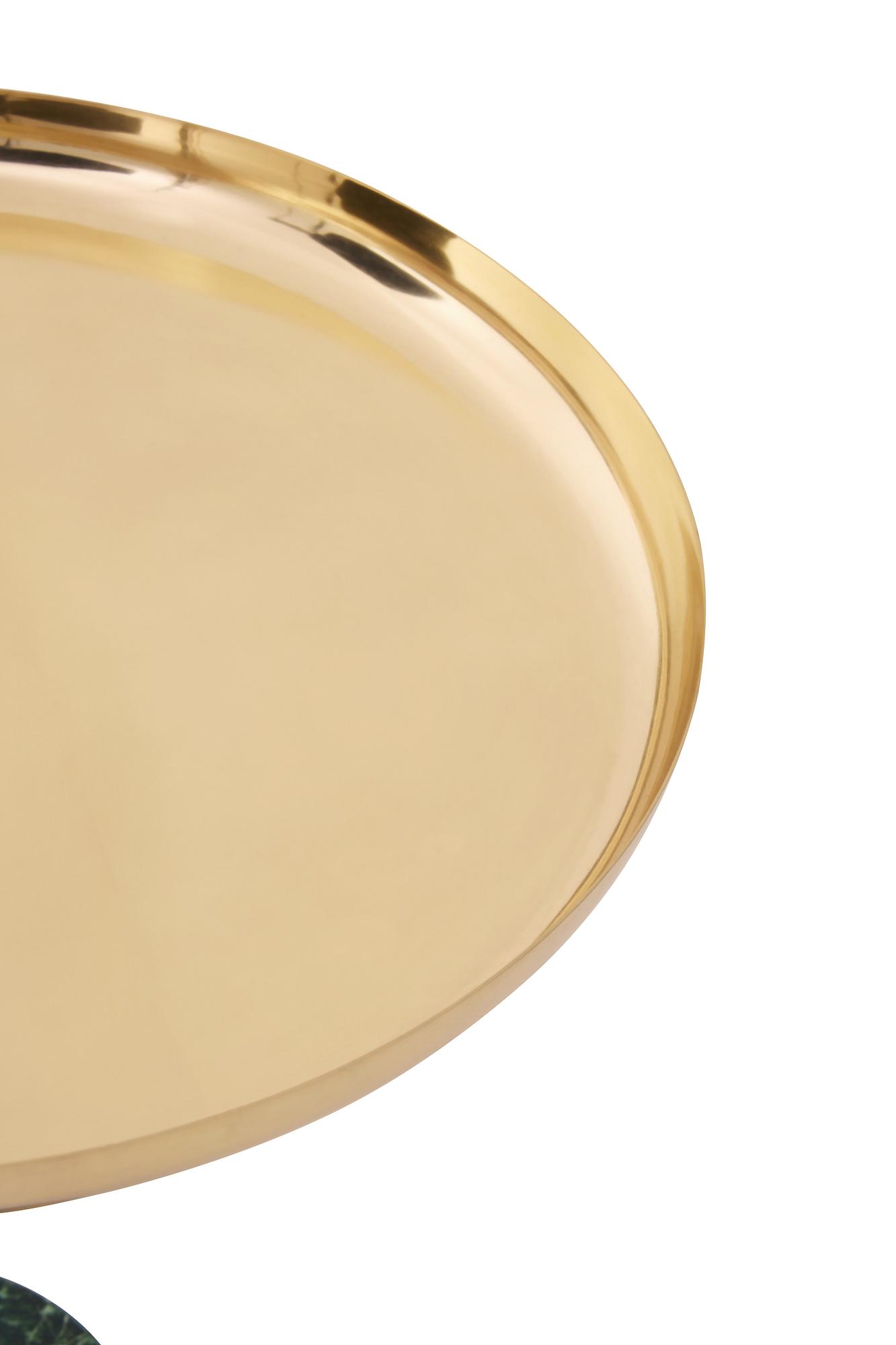 Avola Gold Beistelltisch mit grün marmorierter Basis
 3