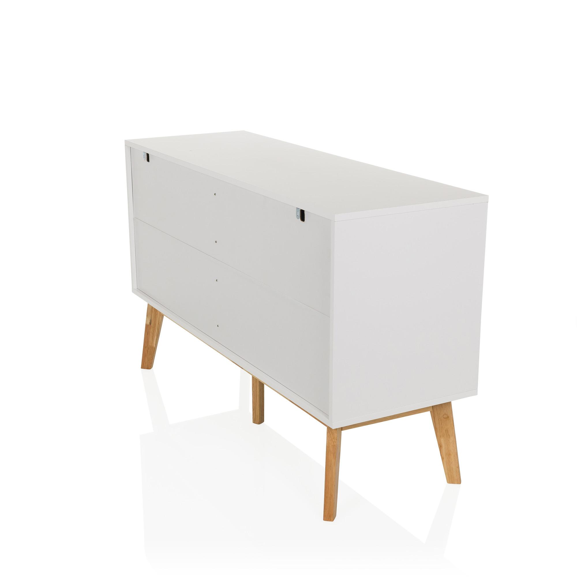 Tarolo Sideboard con 2 cassetti e 1 anta rovere bianco 9