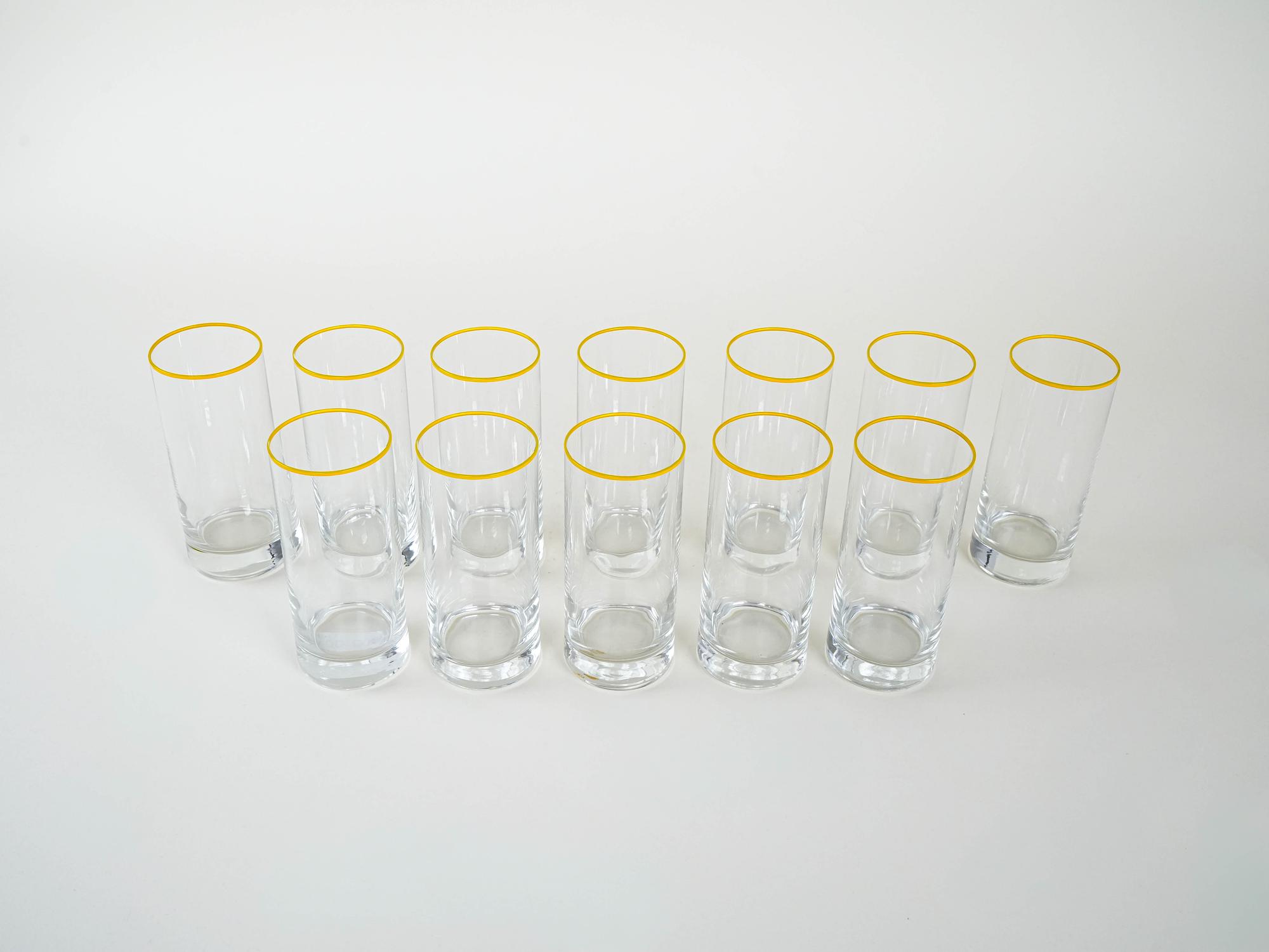 Highball Glasses Set Transparent 1970s 3