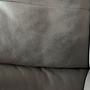 2x Sofa 2-Sitzer & Hocker Leder Grau 4