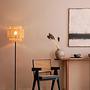 Floor lamp Lito aluminum flat weave brown 2