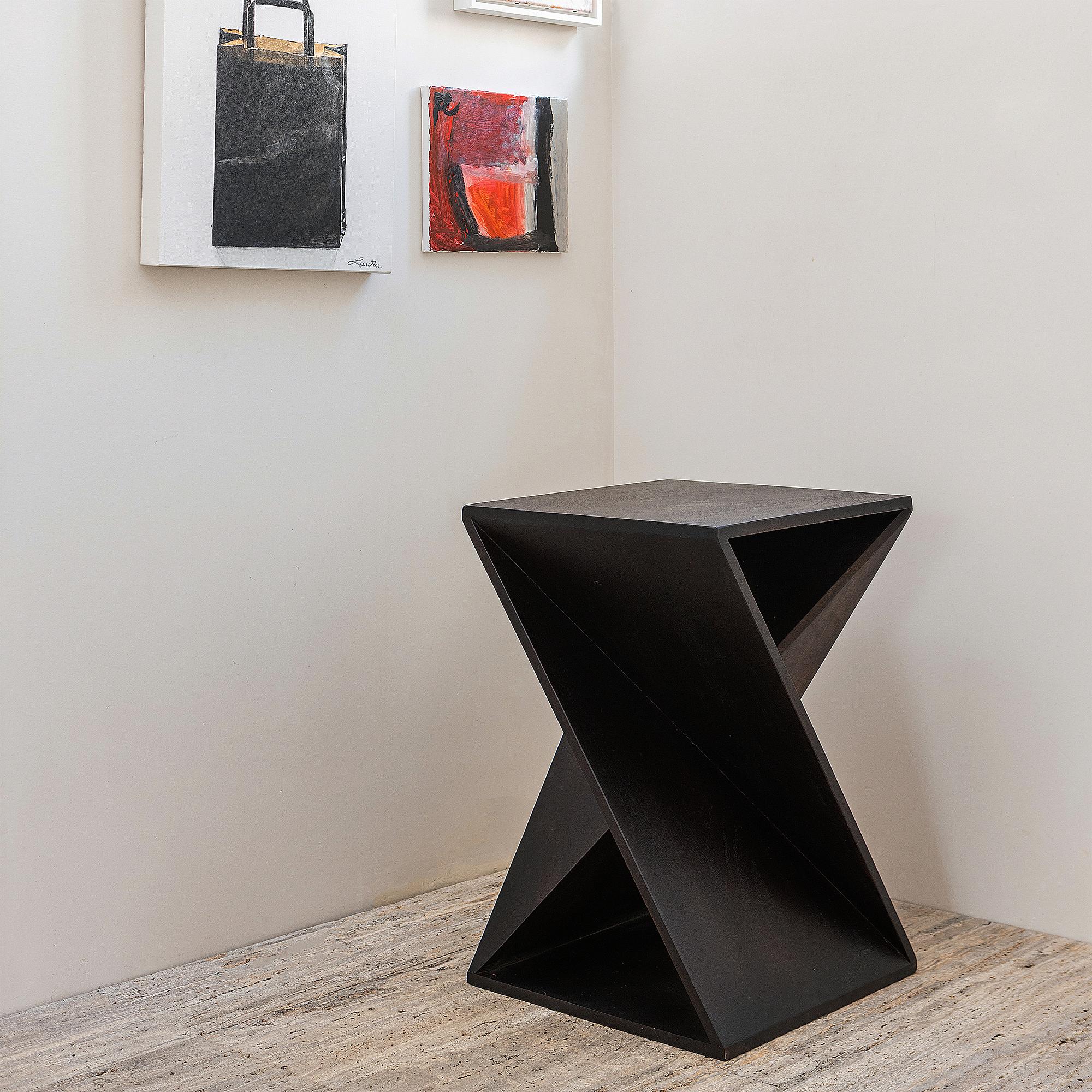 Ikem Side Table Acacia Black 2