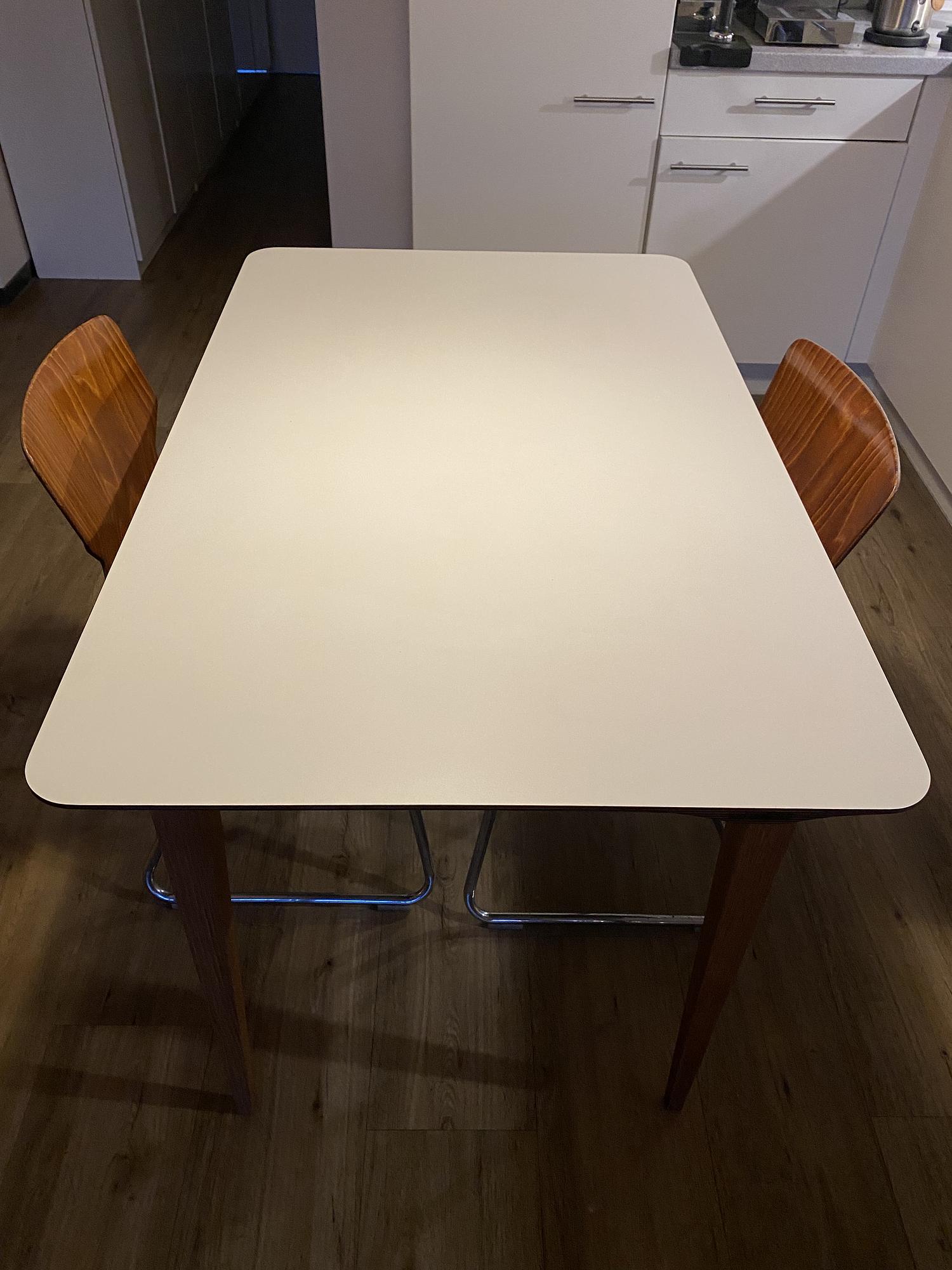 Beluga Esstisch Holz Weiß Natur 120x75cm 1