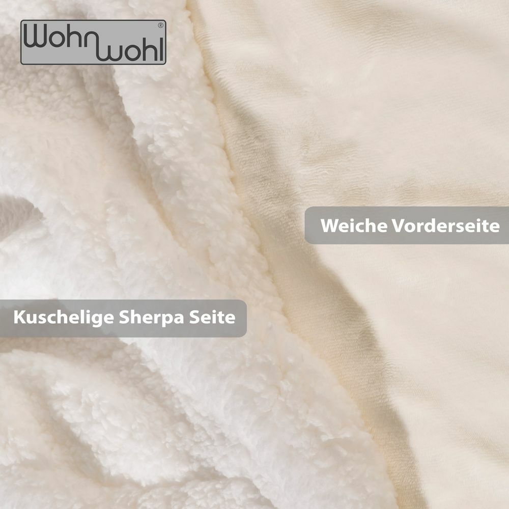 Wohndecke Sherpa Creme 2