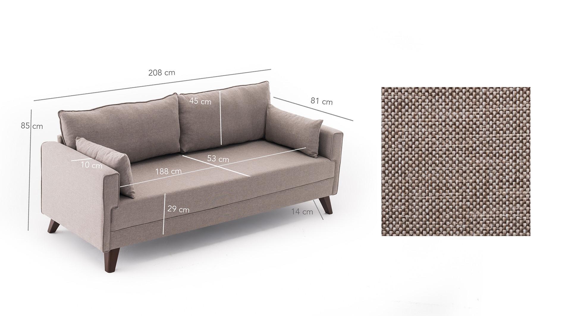 Bella Sofa 3-seater cream 6