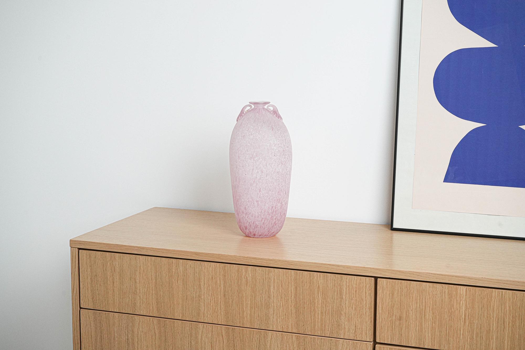 Glass vase Murano glass Purple 1970s 1