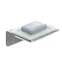 Seifenschale Edelstahl Glas Silber 0