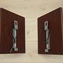 2x Wall lamp glass wood brown 1970s  13