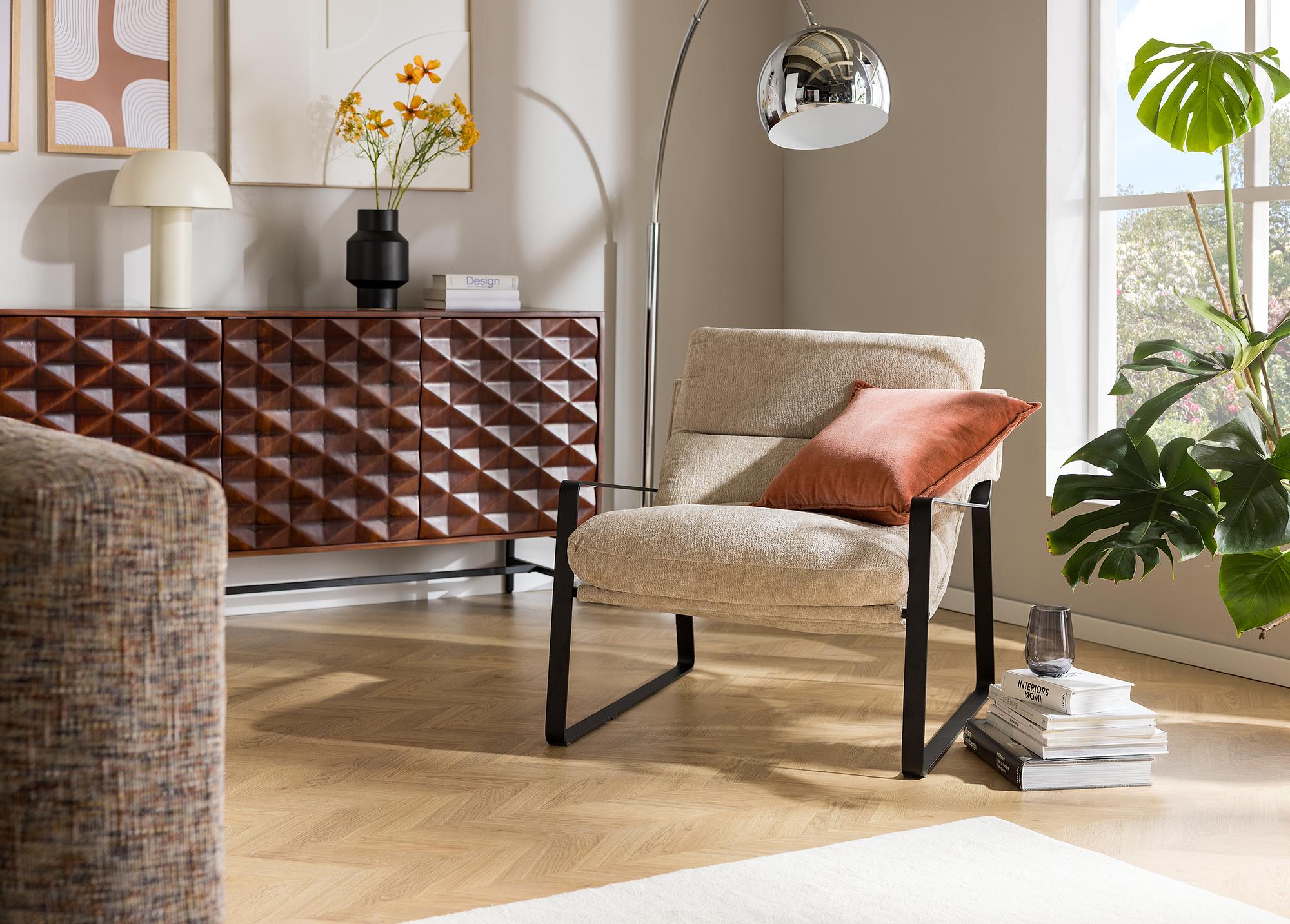 Loungesessel Rusele Chenille Beige 2