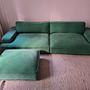 Leonora Sofa + Footstool Moss Grass Green 0