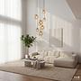 Dimo pendant light 8-bulb iron colored glass 2