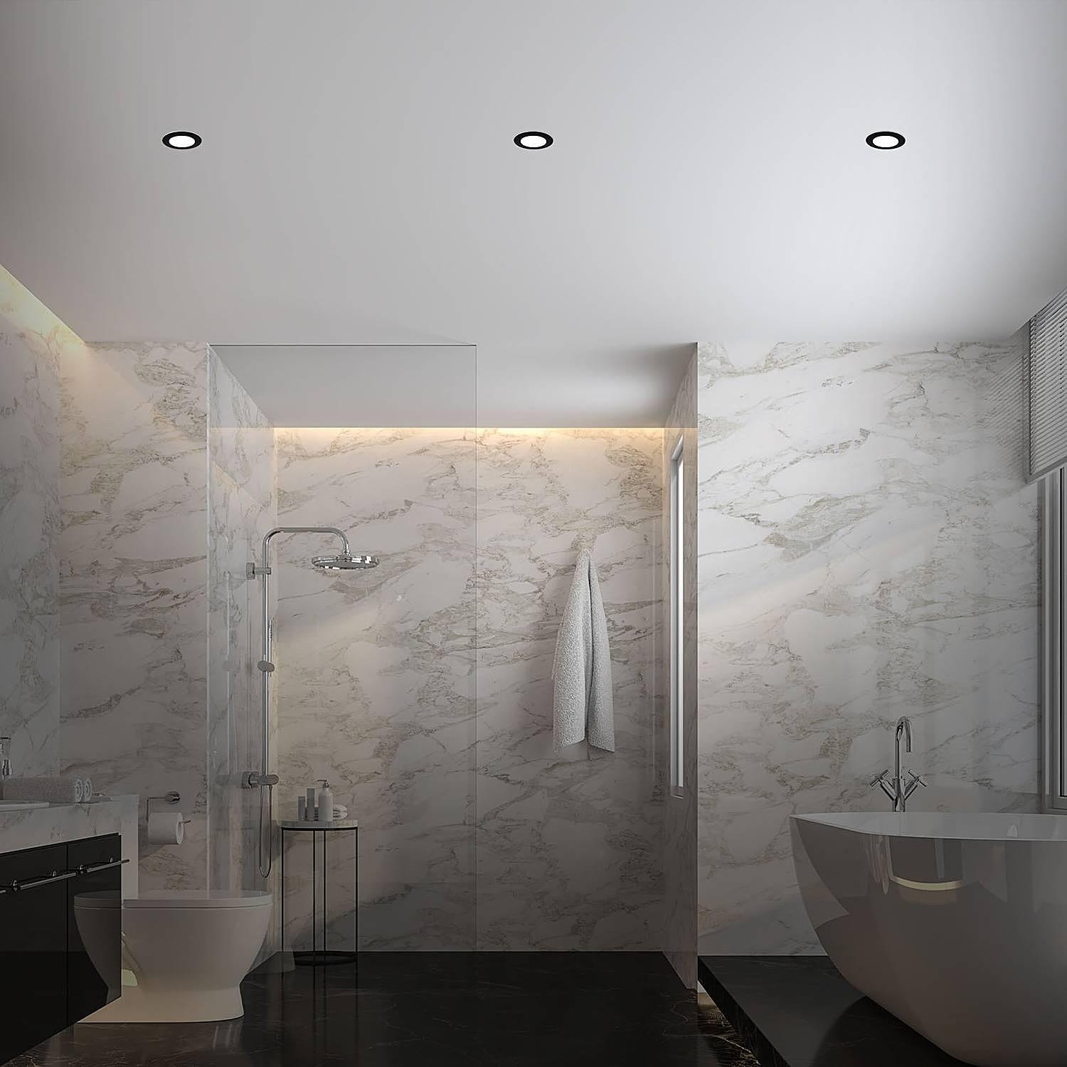 3x LED-Einbauleuchte Fungo Schwarz 2