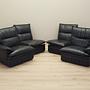 Modular sofa leather black 1960s 9