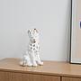 Hundefigur Porzellan Weiß 1960er Jahre 1