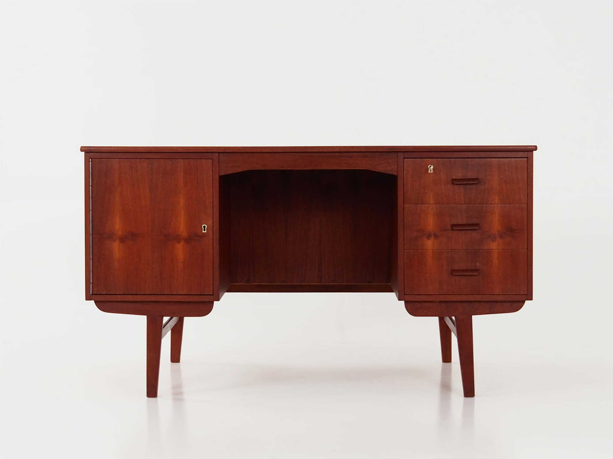 Vintage Desk Teak Wood Brown 1970s 1