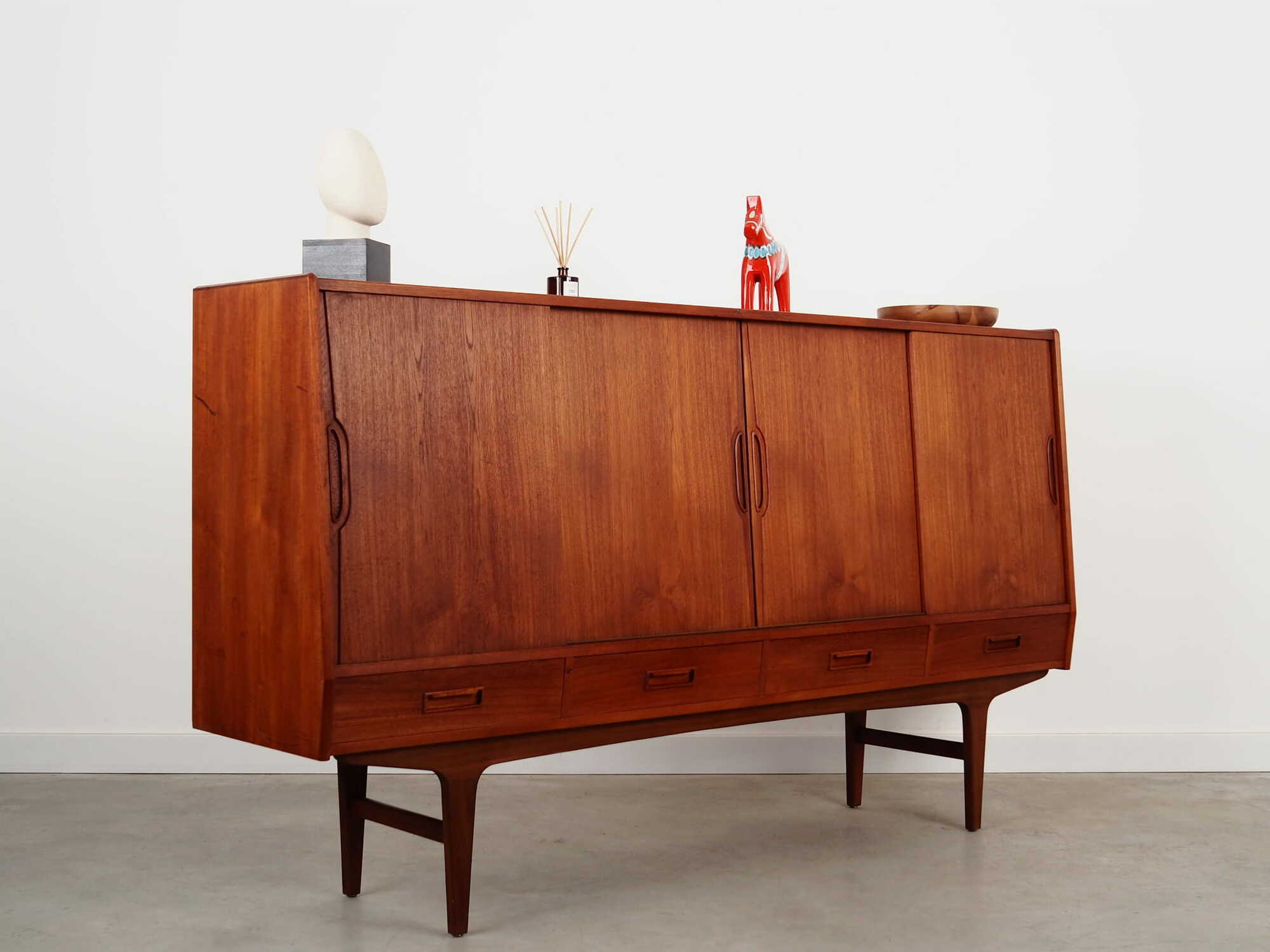 Highboard Teakholz Braun 1970er Jahre  5