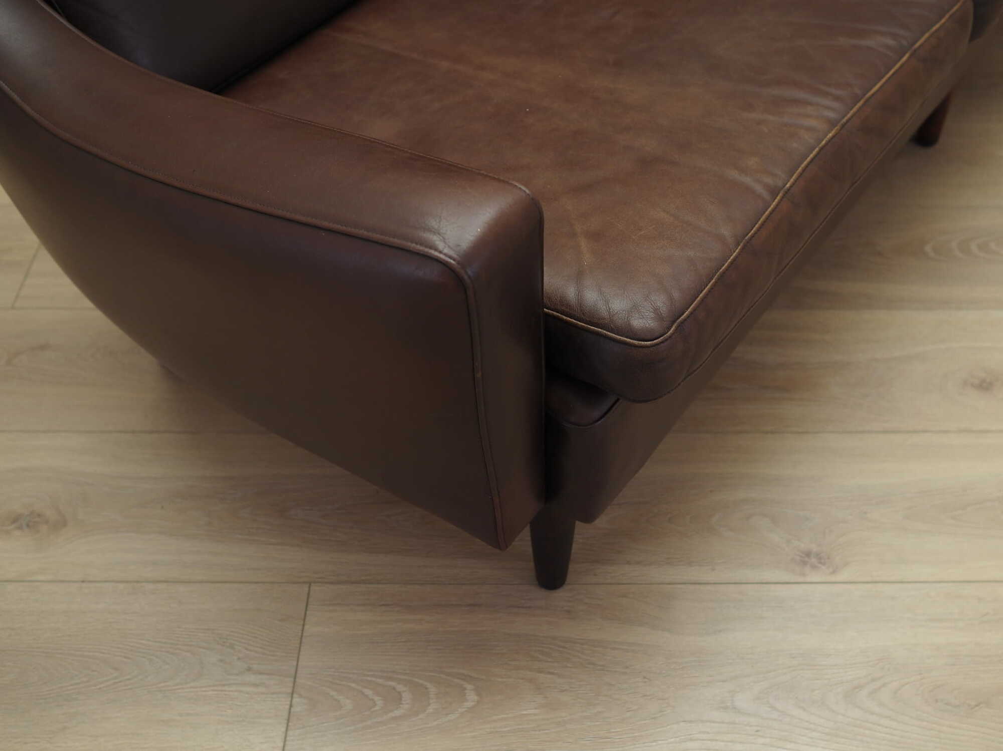 Sofa Leder Braun 1960er Jahre 8
