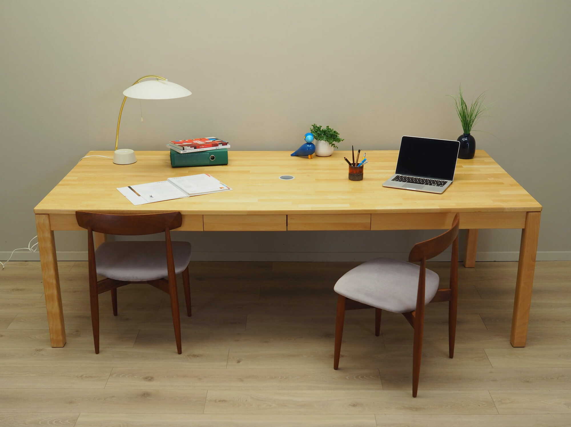Vintage Desk Wood Beige 1980s 3