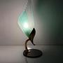 2x Vintage Tischlampe Glas Messing 1980er Jahre 7