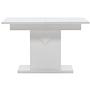 Pluto Dining table MDF/Glass White 120/160×90cm 0