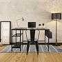 WORKSPACE H I Scrivania + Scaffale Legno Nero 8