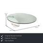 K1000 Couchtisch Glas Marmor Creme 1