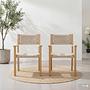 Garden Chair Zari Set of 2 Aluminum Solid Acacia Anthracite 0