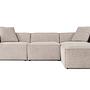 Emma Sofa 3-Sitzer &amp; Fußhocker Mokka 6