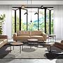 Couchtisch Rattan Edelstahl Braun 2