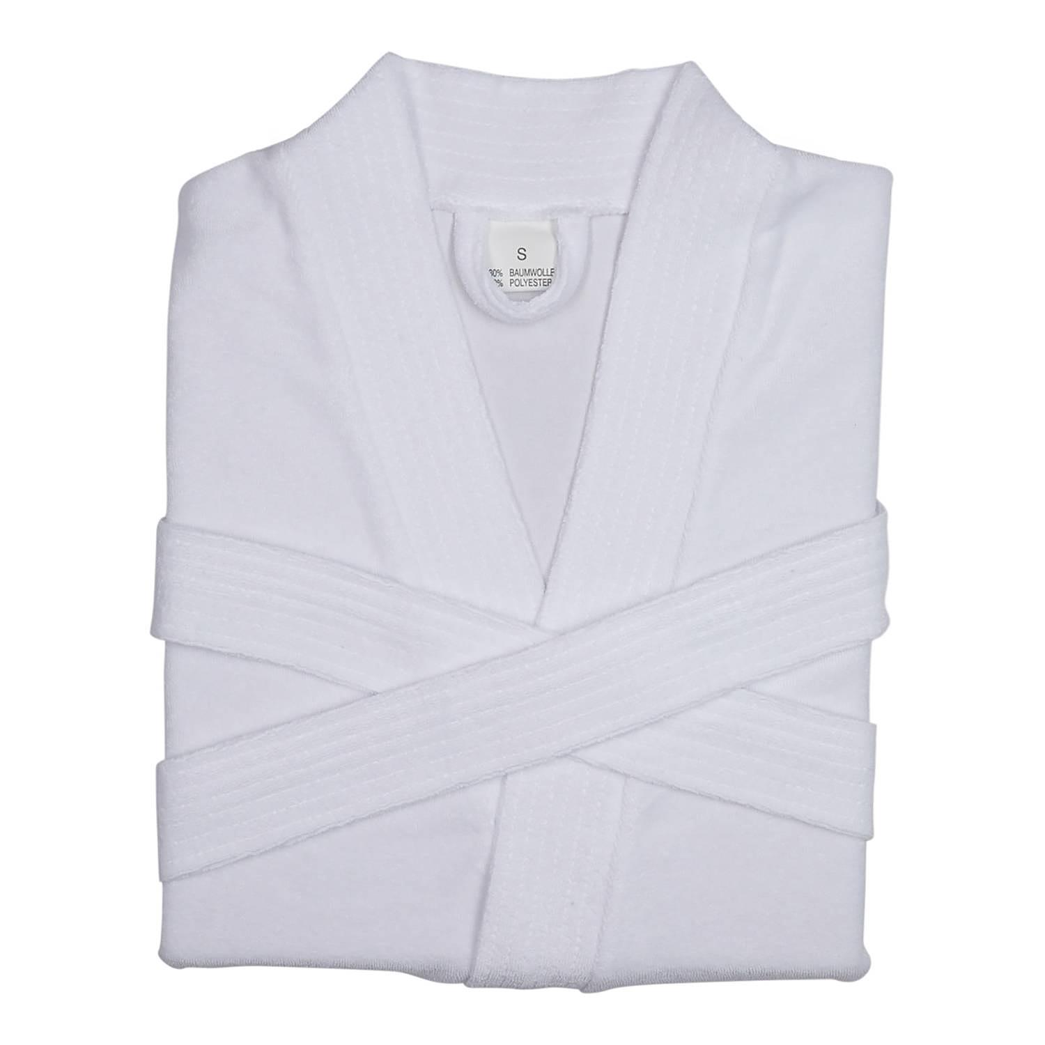 Damenbademantel Jersey Baumwolle Größe S Weiß Breite: 40 cm 0