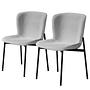 Upholstered chair set of 2 Velvet Light Grey 0
