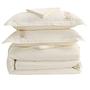 Set biancheria da letto 6 pz. 100% cotone bianco crema 140x200 cm 3