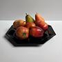 Octime Piatto da frutta in vetro nero anni '80 3