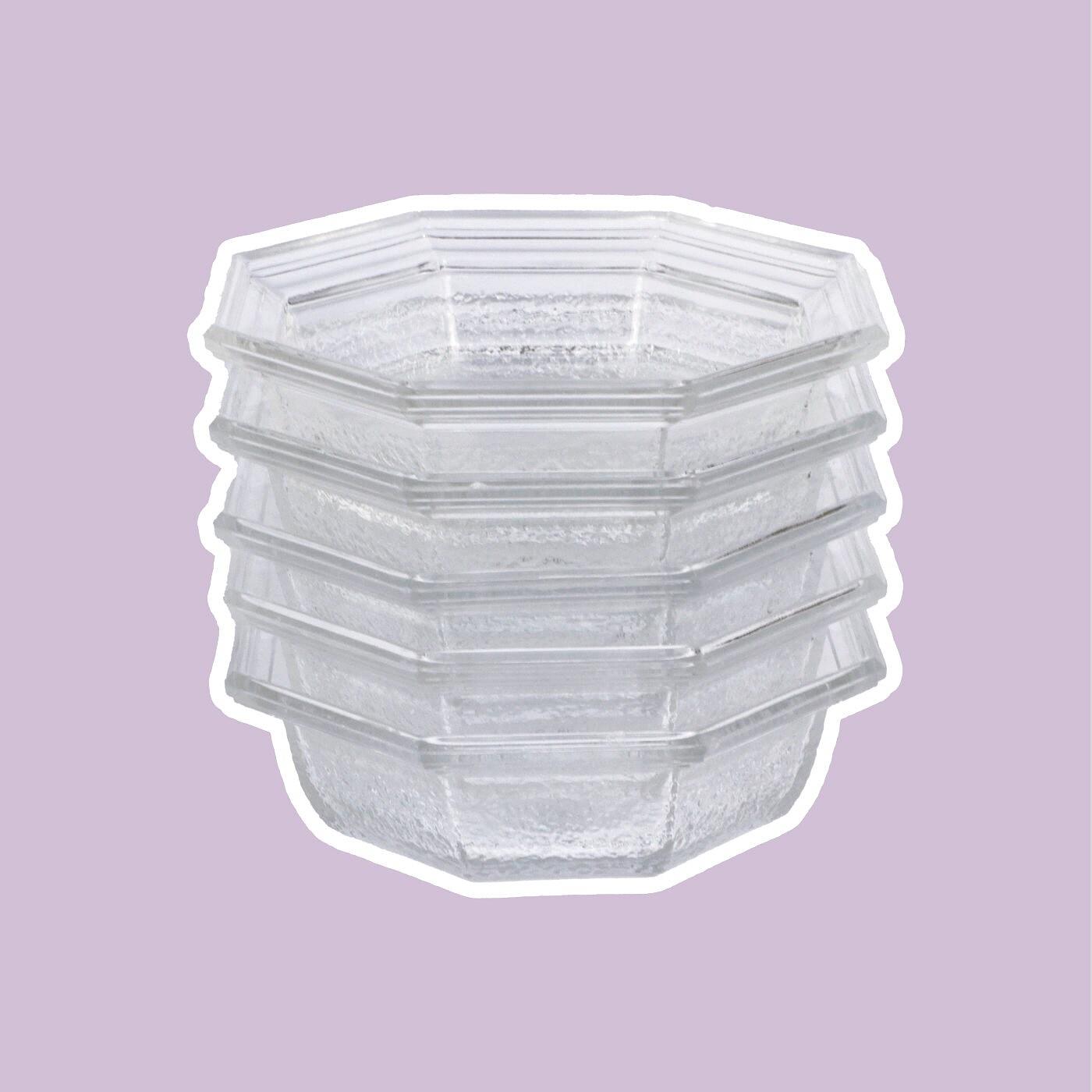 5x Vintage Art Deco Revival Schale Bleikristall 1960er Jahre 5