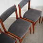 6x Chair Teak Velvet Brown 1960s 7