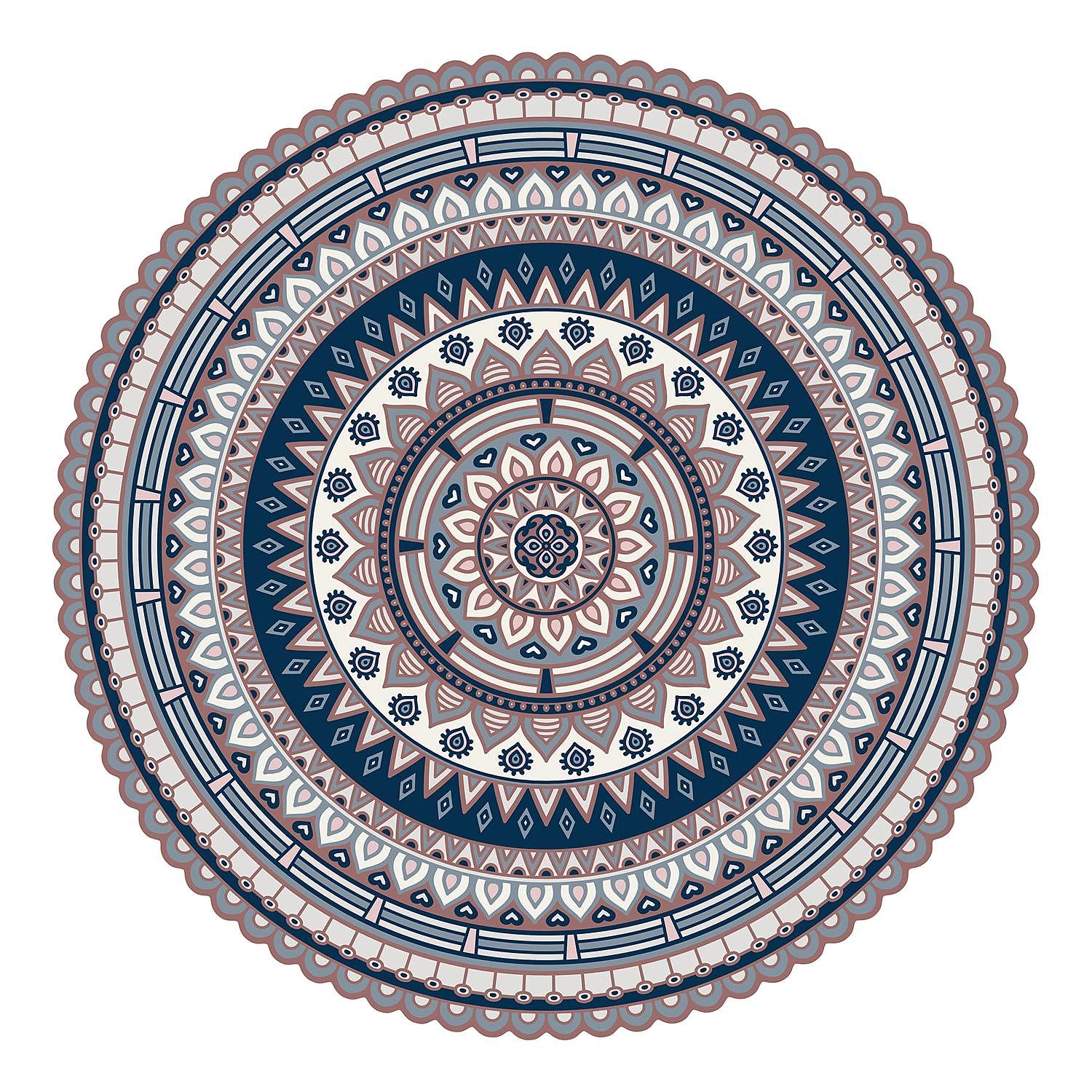 Vinyl rug Matteo I Multicolored Ø 118cm 0