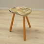 Vintage stool wood brown 1950s 1